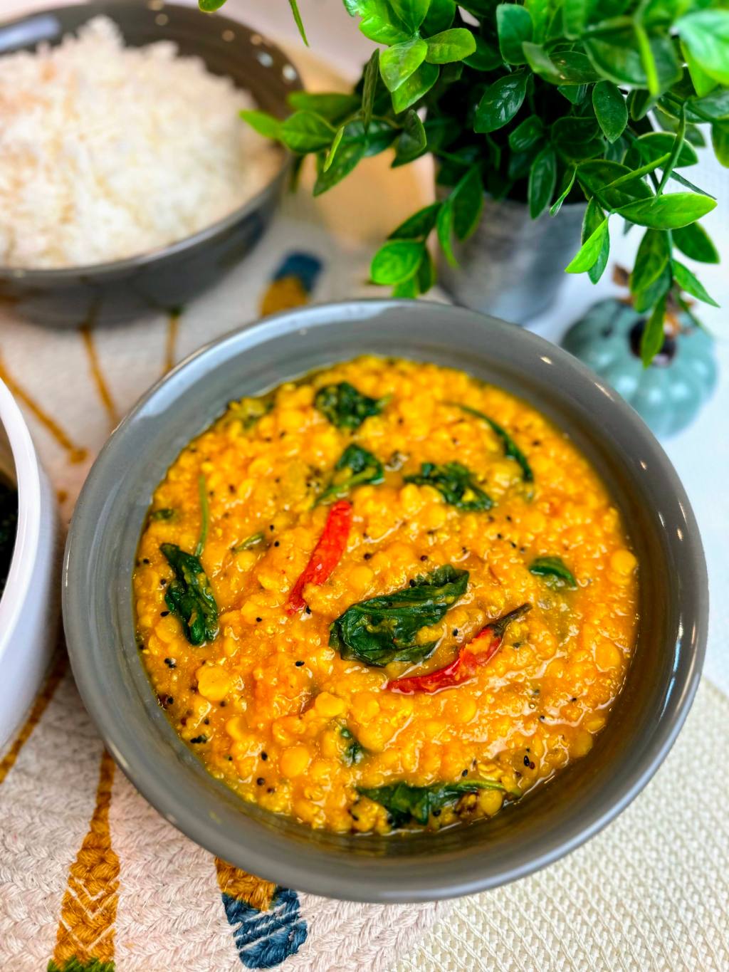 Dal with Spinach